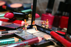 Twins getting ready for a night on the town - Naughty - While you were sleeping...  Photography by Lon Casler Bixby - Copyright - All Rights Reserved - www.whileyouweresleeping.photography/
