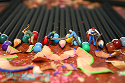 The lumberjacks worked hard through the night so the pencils would be sharp and ready for the morning art class. - While you were sleeping...  Photography by Lon Casler Bixby - Copyright - All Rights Reserved - www.whileyouweresleeping.photography/