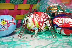 Their expression was quite abstract, but their careers as Easter egg painters didn't last long. - While you were sleeping...  Photography by Lon Casler Bixby - Copyright - All Rights Reserved - www.whileyouweresleeping.photography/