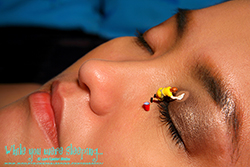 Quite often Lorraine fell asleep with her make-up on, but Doris always made sure she woke up with a fresh face. - While you were sleeping...  Photography by Lon Casler Bixby - Copyright - All Rights Reserved - www.whileyouweresleeping.photography/
