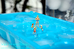 The girls assured him that they wouldn't laugh, but Lester was way too worried about shrinkage to get in the cold water. - While you were sleeping...  Photography by Lon Casler Bixby - Copyright - All Rights Reserved - www.whileyouweresleeping.photography/